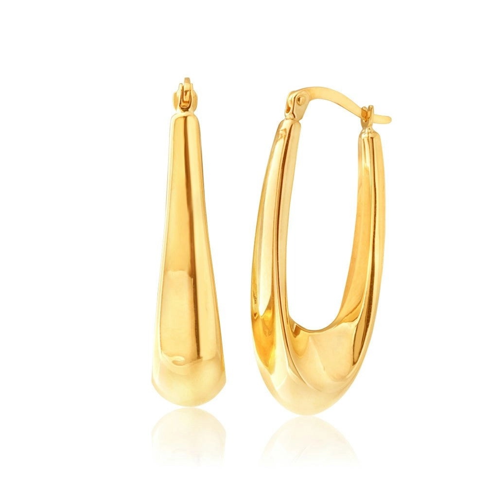 9ct Yellow Gold Fancy Hoop Earrings