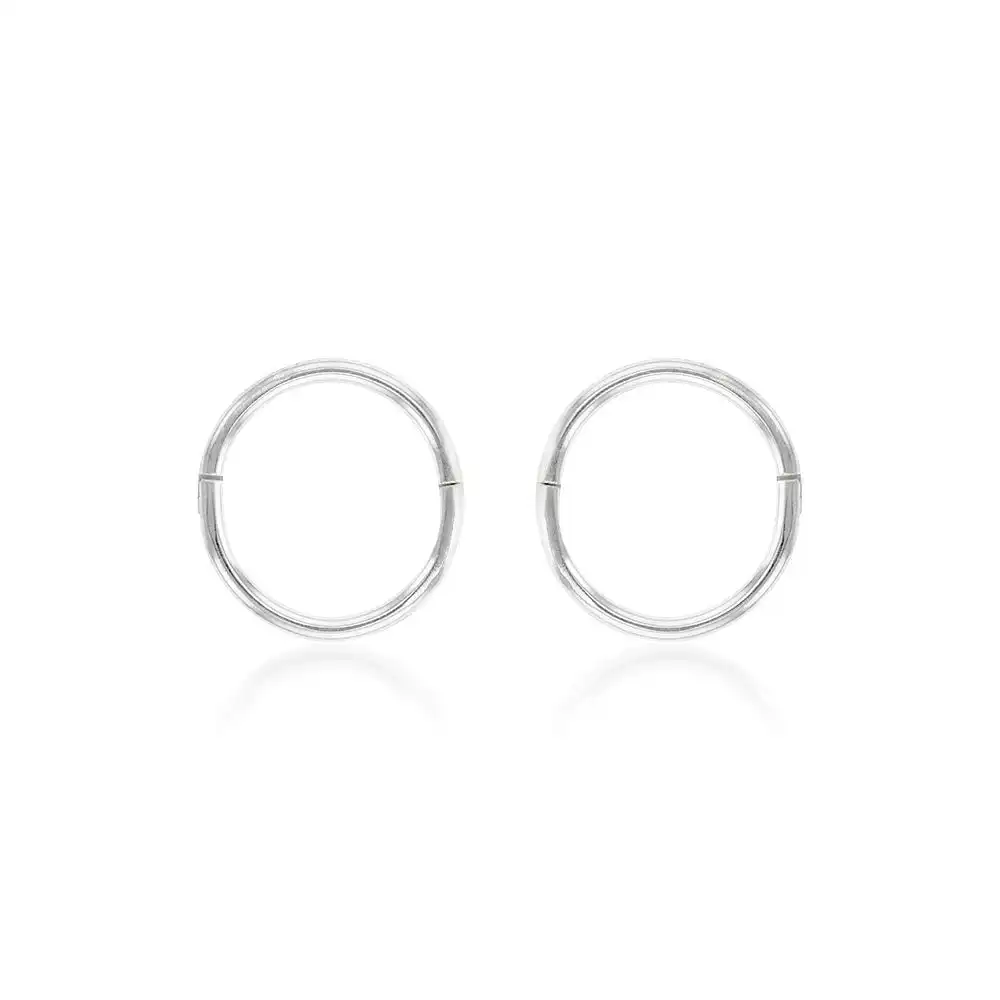 Sterling Silver Plain Sleeper 8mm Earrings