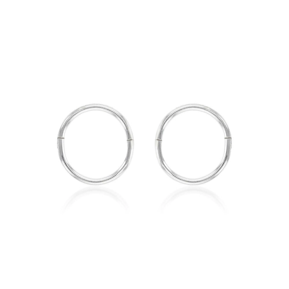 Sterling Silver Plain Sleeper 8mm Earrings