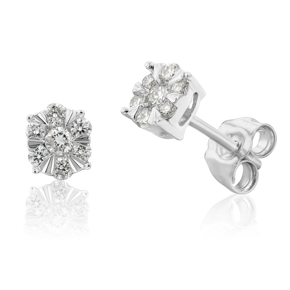 Luminesce Lab Grown Diamond 1/4 Carat Stud Earrings in Silver