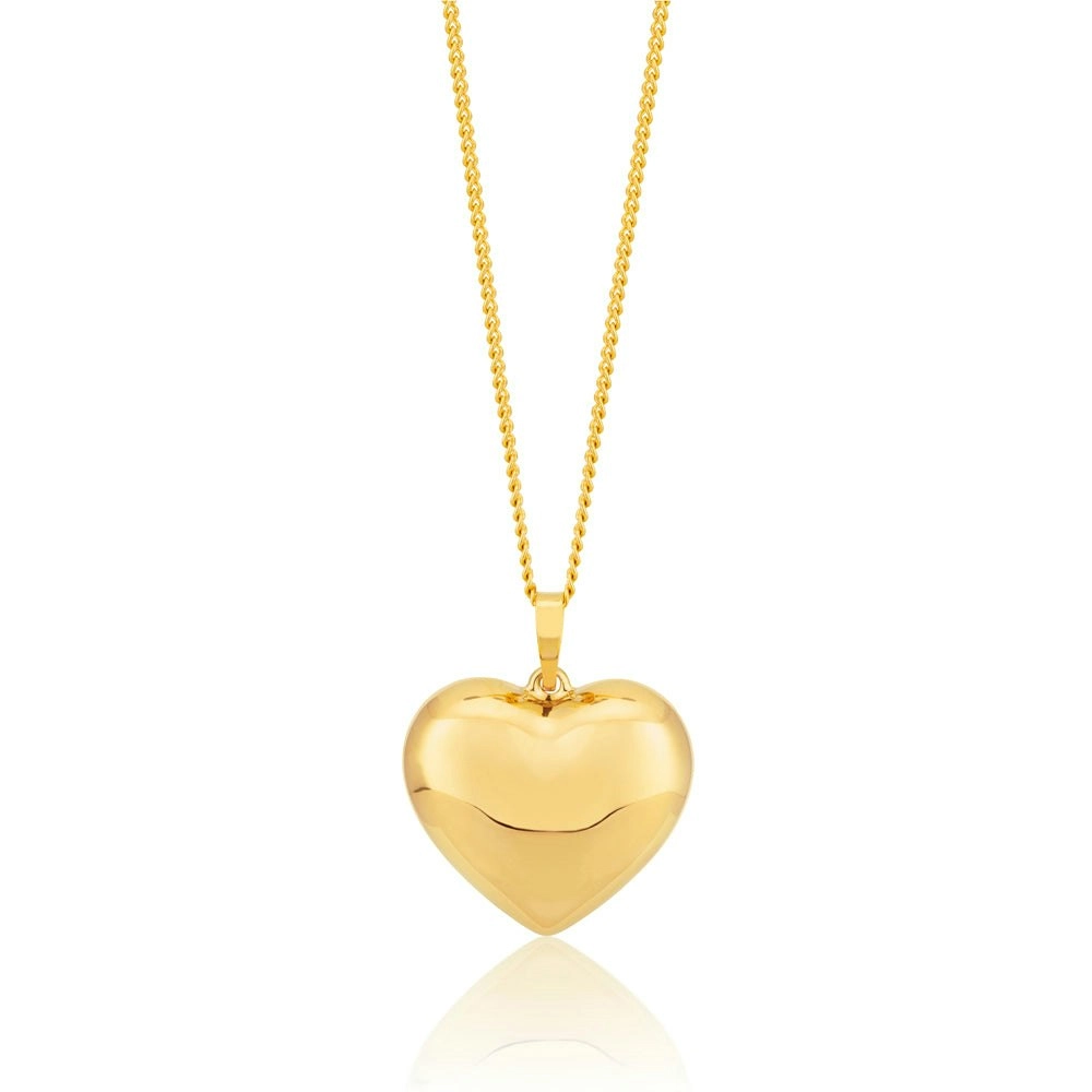 9ct Yellow Gold Filled Plain Heart Pendant