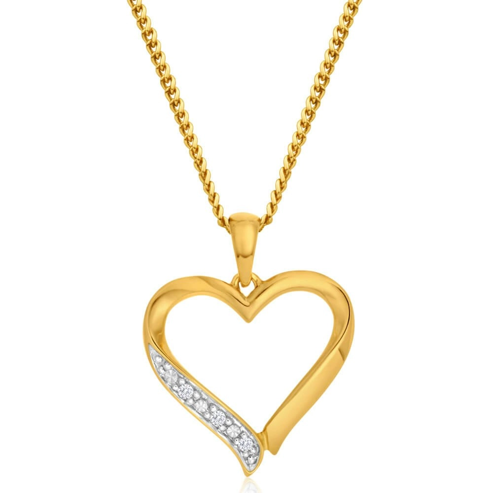 9ct Yellow Gold Luxurious Diamond Pendant