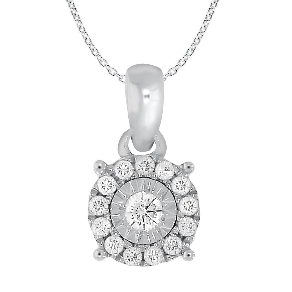 9ct White Gold Enticing Diamond Pendant