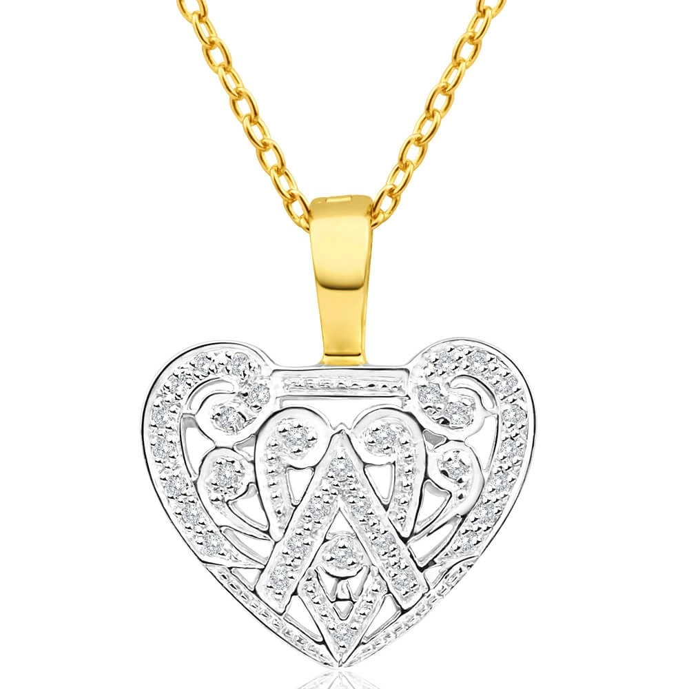 9ct Yellow Gold Delightful Diamond Pendant