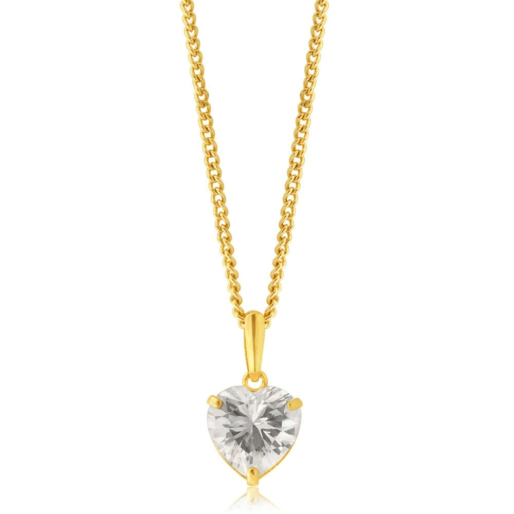 9ct Yellow Gold Zirconia Pendant