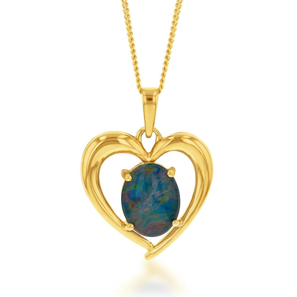 9ct Yellow Gold 10x8mm Heart Pendant