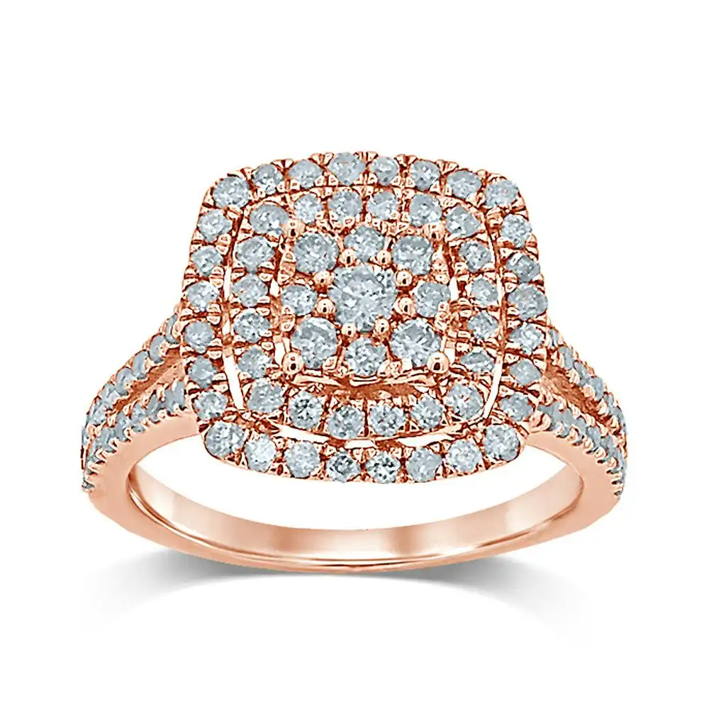 9ct Rose Gold 1 Carat Diamond Dress Ring