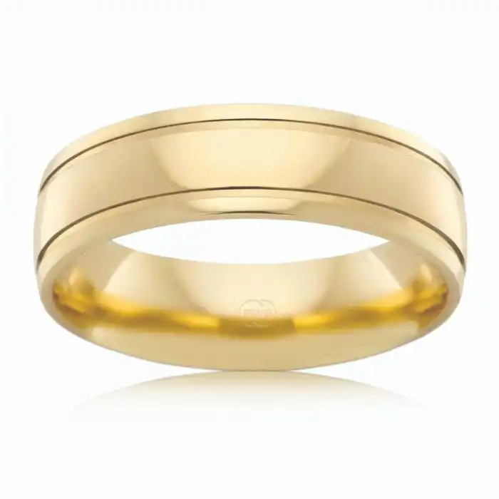 9ct Yellow Gold 6mm Half Round Ring