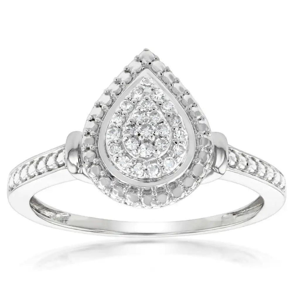 Luminesce Lab Grown Diamond Pear Dress Ring in Silver