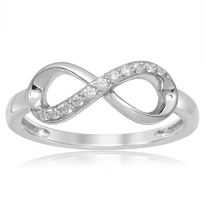 Luminesce Lab Grown Sterling Silver 0.10 Carat Diamond Infinity Ring