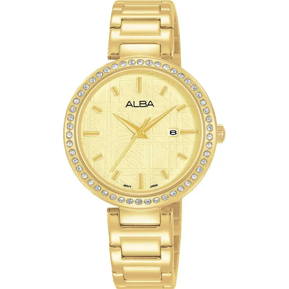 Alba AH7X36X1 Crystal Stone Set Womens Watch