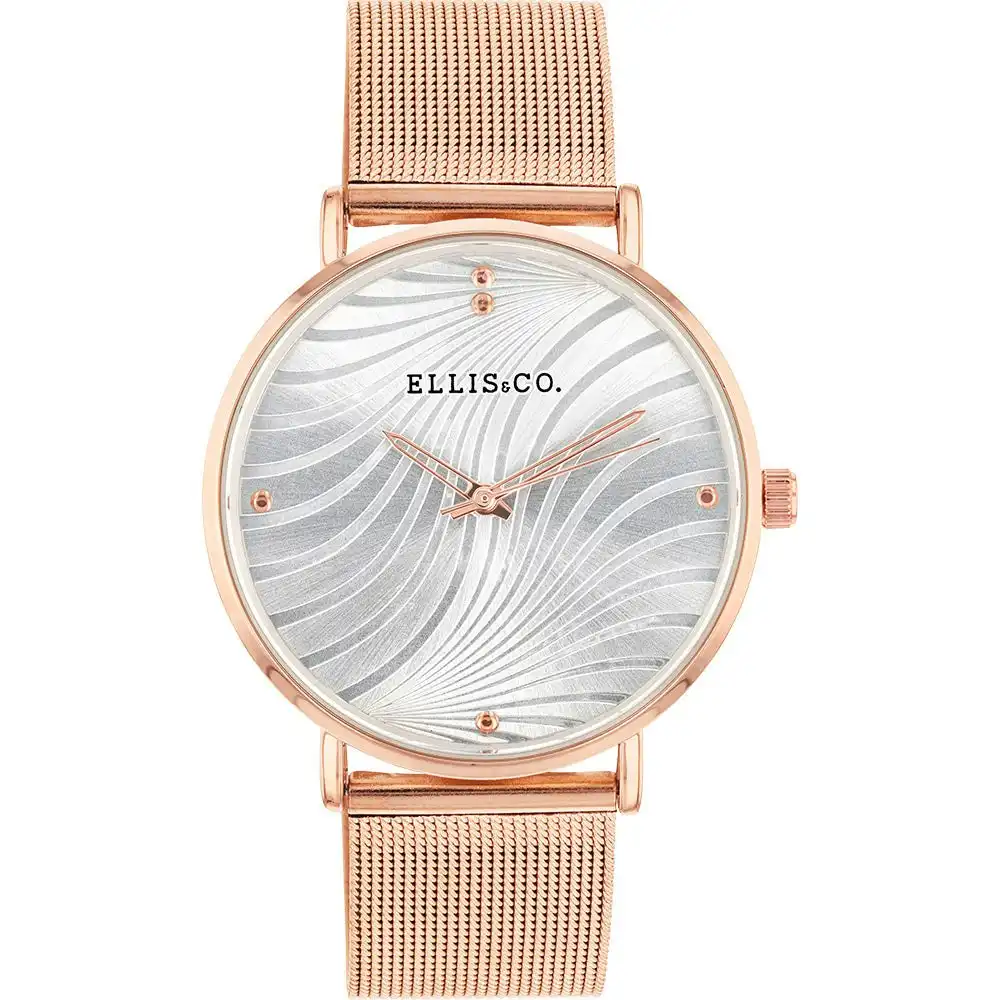 Ellis & Co 'Eliza' Stainless Steel Rose Bracelet Womens Watch