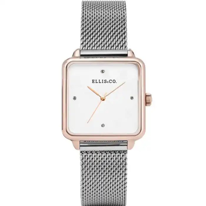 Ellis & Co 'Alyssa' Stainless Steel Mesh Bracelet Womens Watch