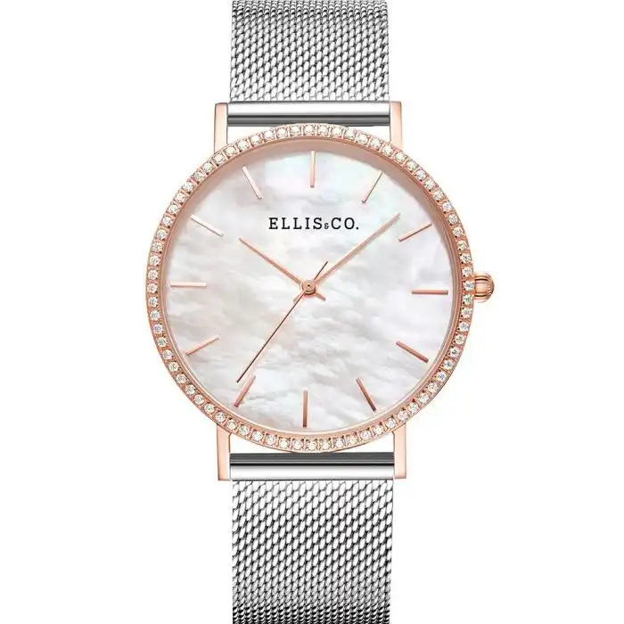 Ellis & Co Sena Stone Set Mesh Womens Watch