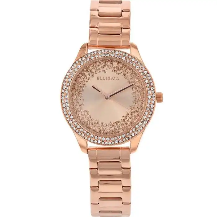 Ellis & Co Eva Glitz Rose Gold Plated Womens Watch