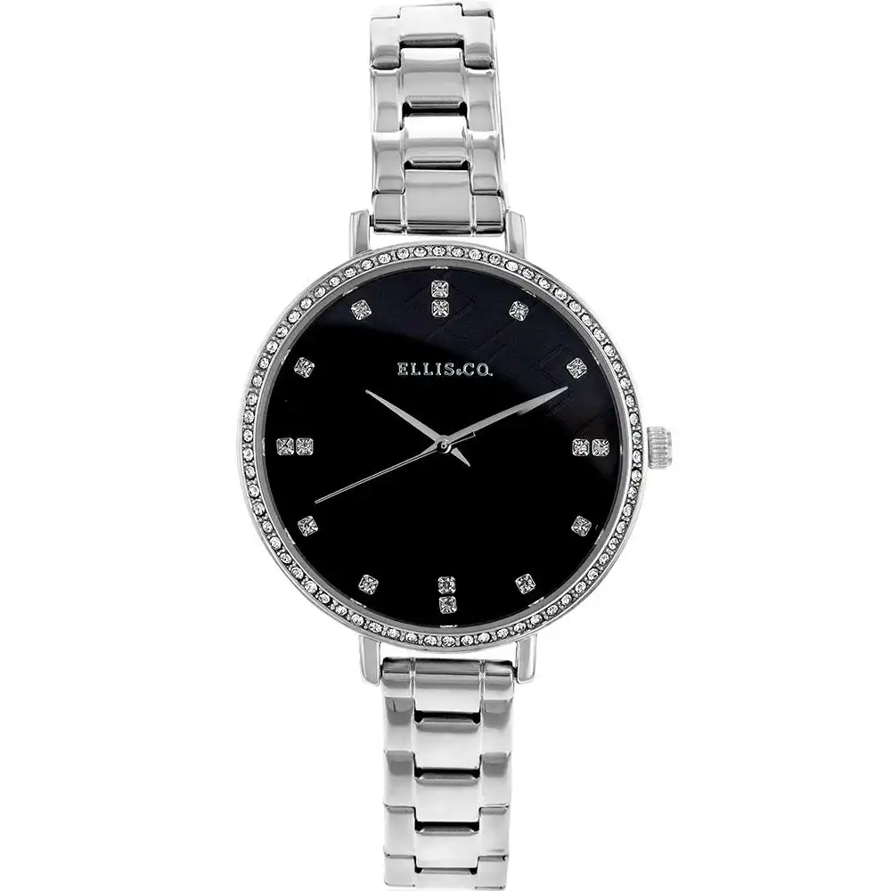 Ellis & Co Crystal Dial Steel Womens Watch