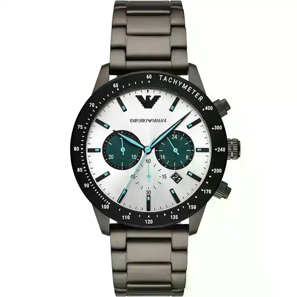 Emporio Armani AR11472 Mario Black Stainless Steel Mens Watch