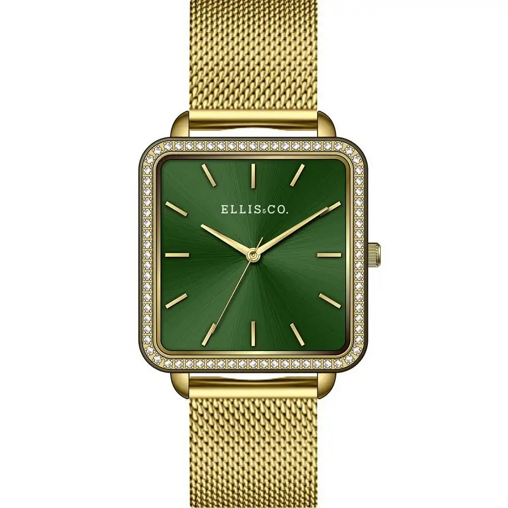 Ellis & Co Carly Stainless Steel Womens Watch Green Dial