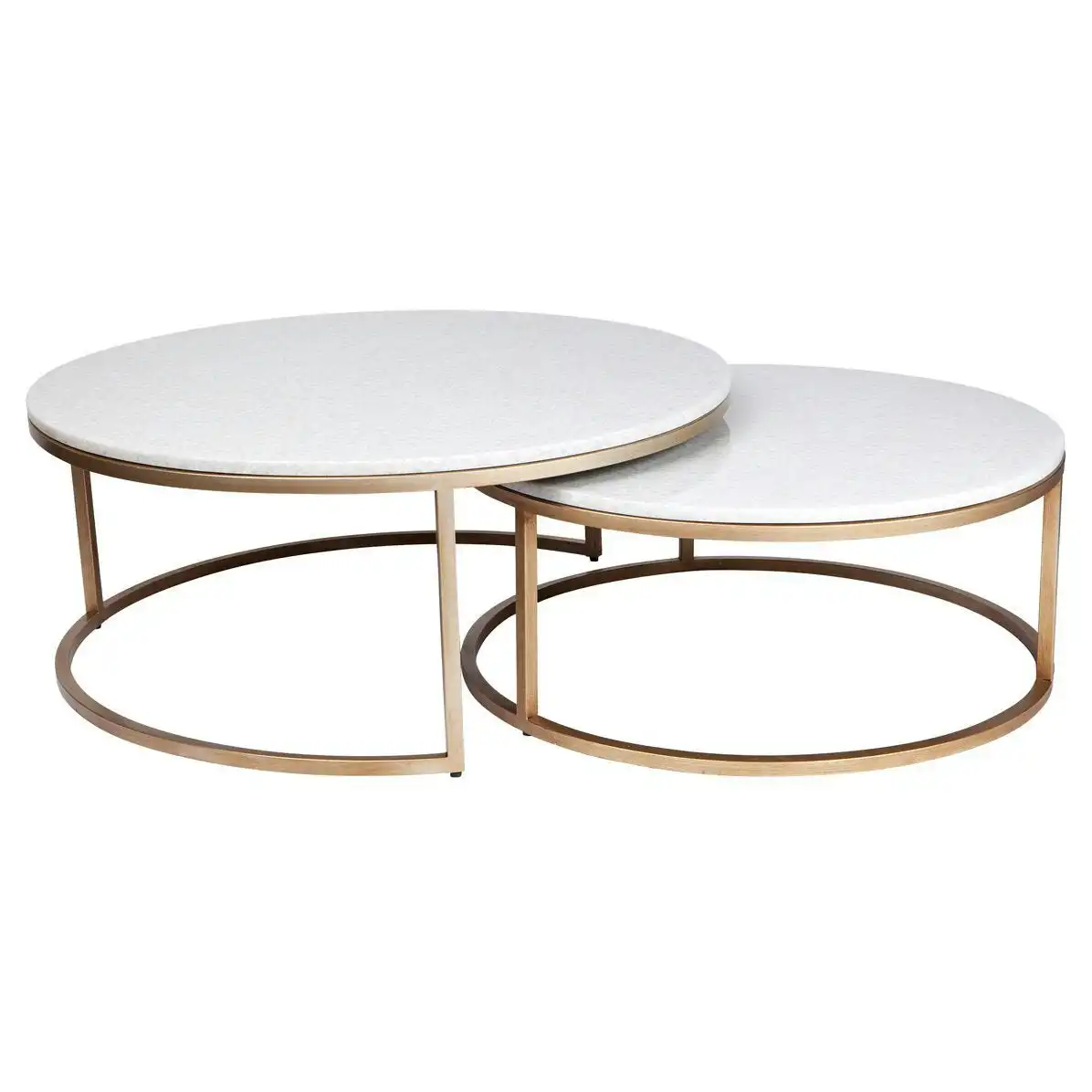 Chloe Stone Nesting Coffee Tables - Antique Gold