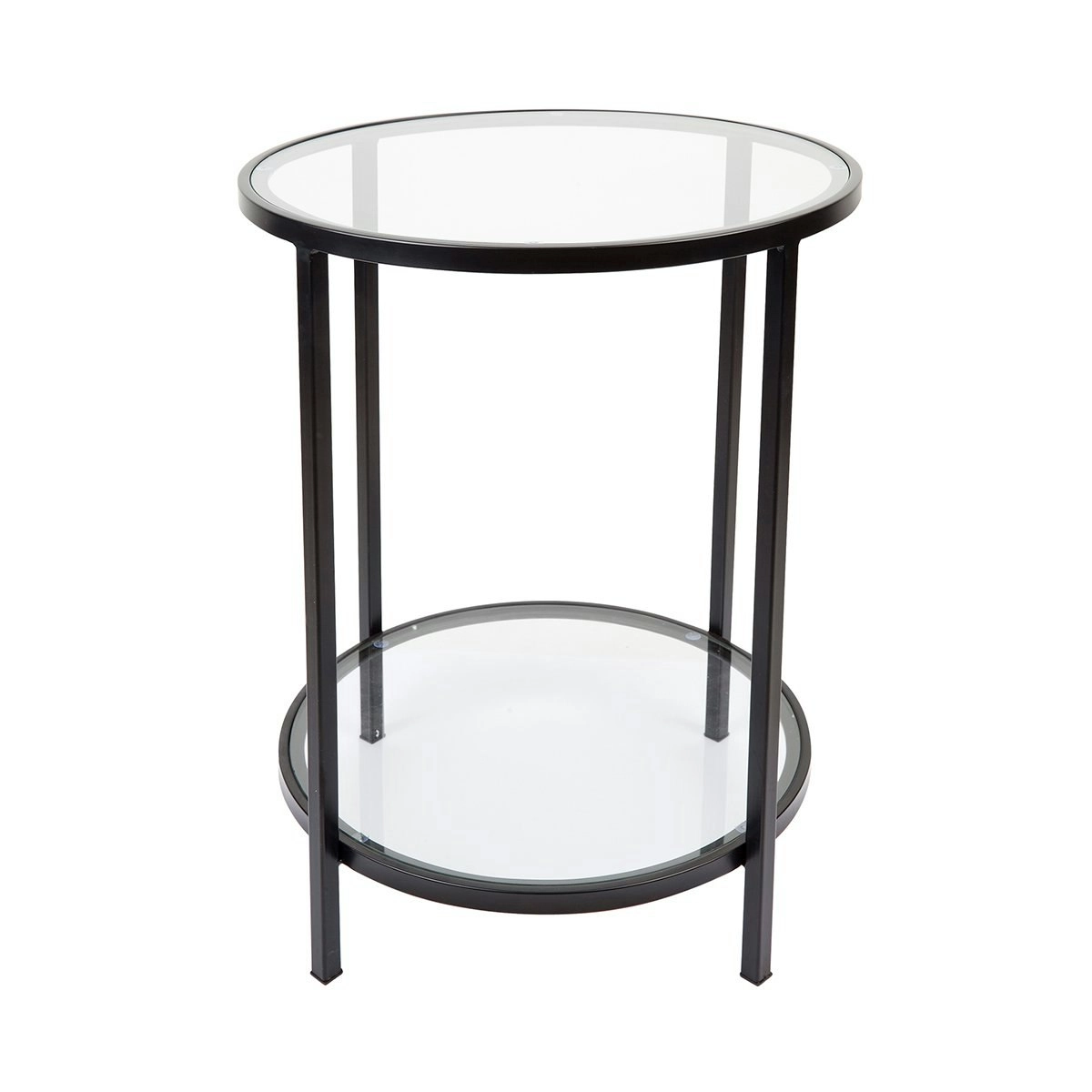 Cocktail Glass Round Side Table - Black