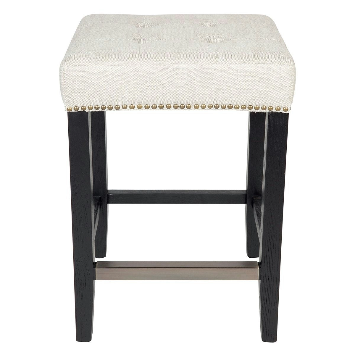 Canyon Black Kitchen Stool - Natural Linen