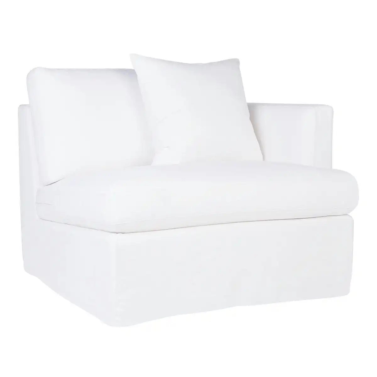 Birkshire Slip Cover Right Arm Facing Seat  - White Linen