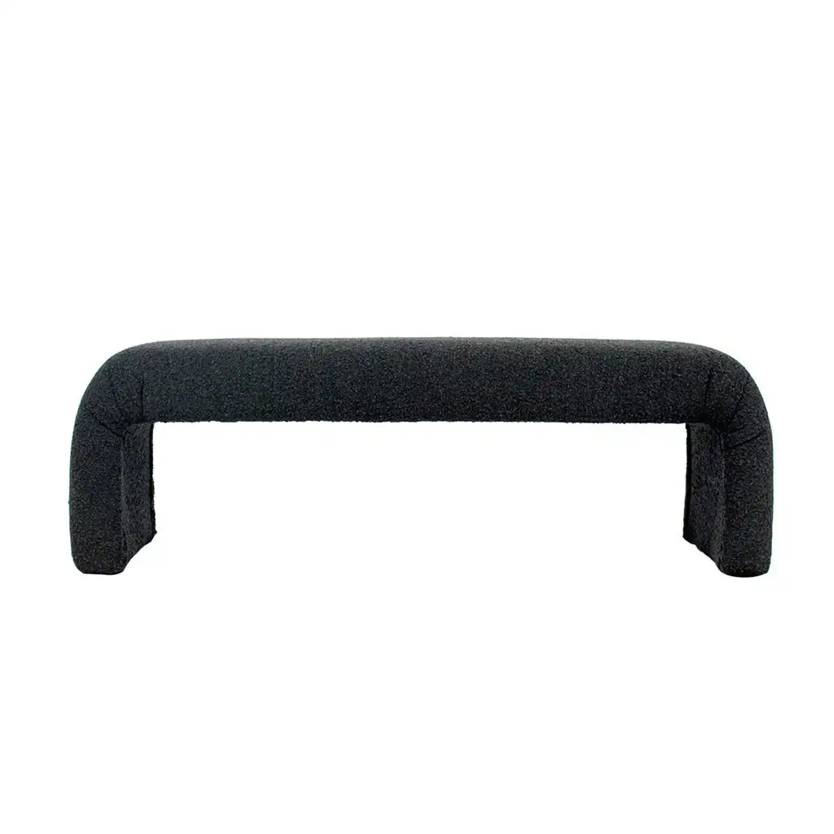 The Curve Bench Ottoman - Black Onyx Boucle