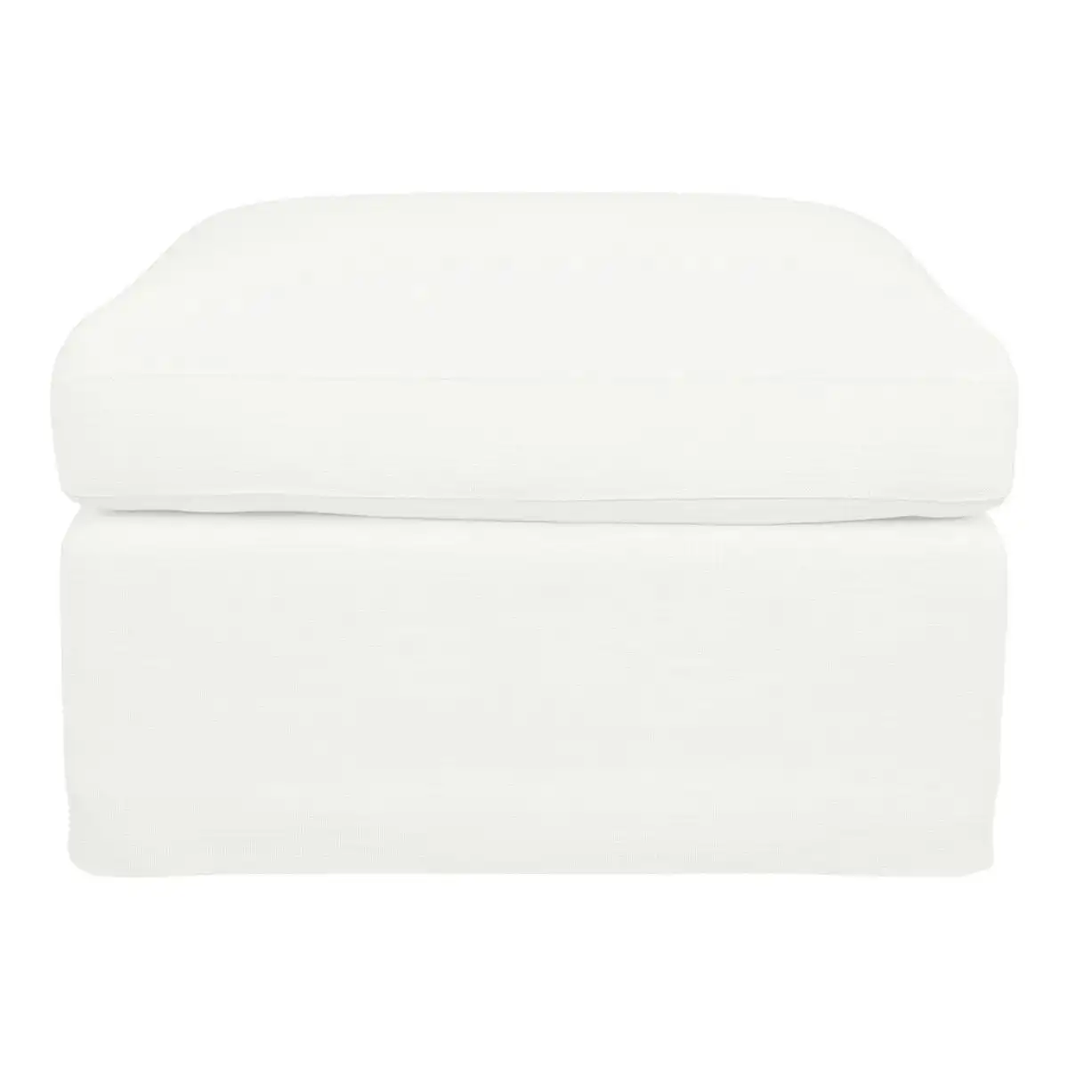 Birkshire Slip Cover Ottoman - White Linen