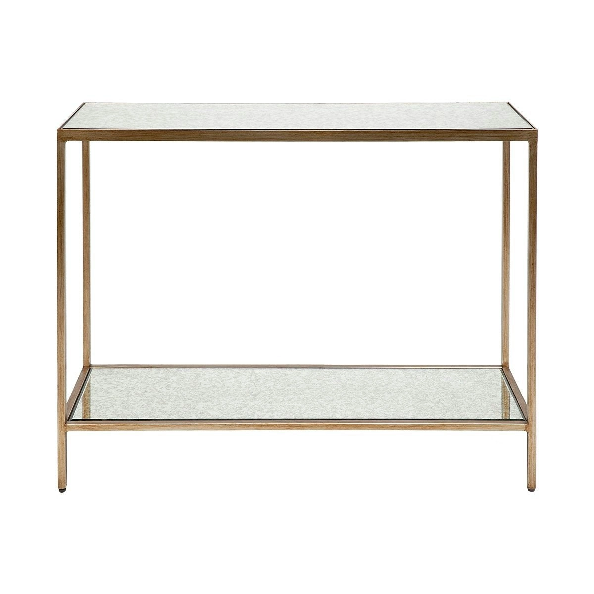 Cocktail Mirrored Console Table - Small Antique Gold