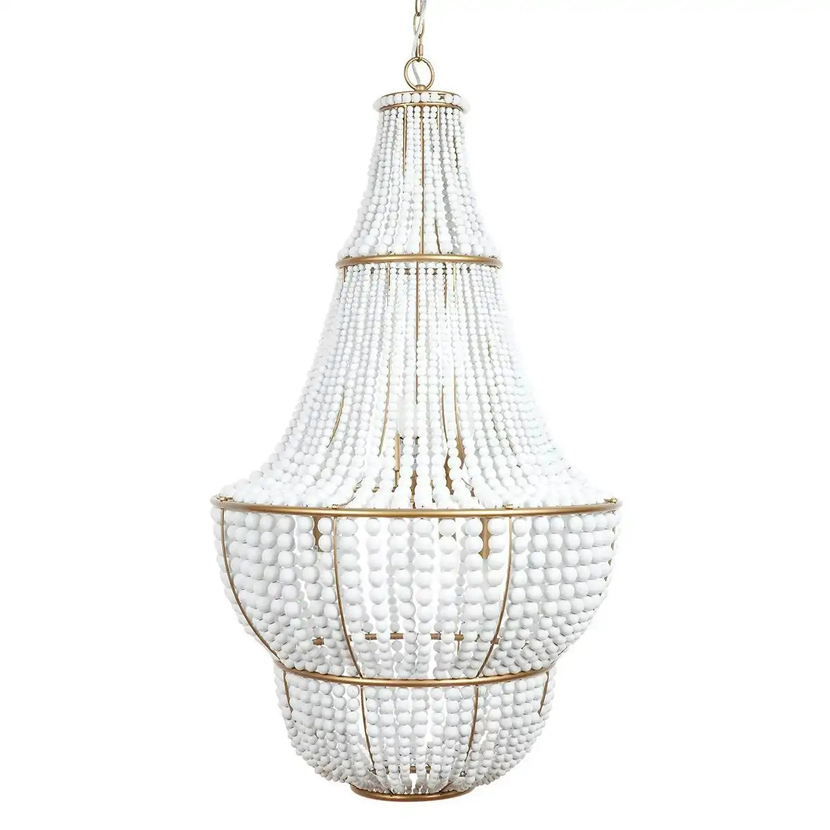 Sierra Beaded Chandelier - Gold/White