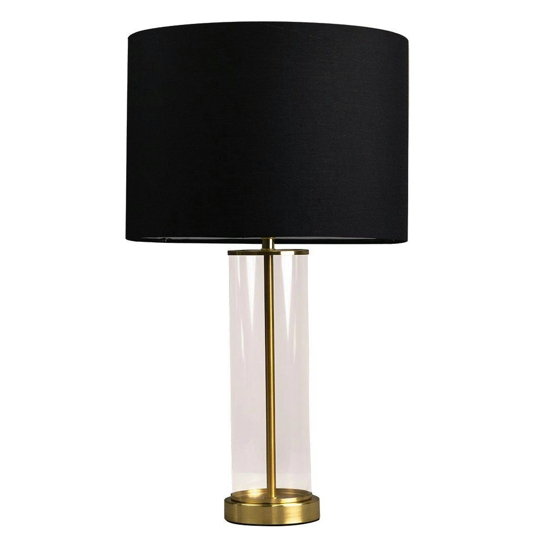 East Side Table Lamp - Brass w Black Shade