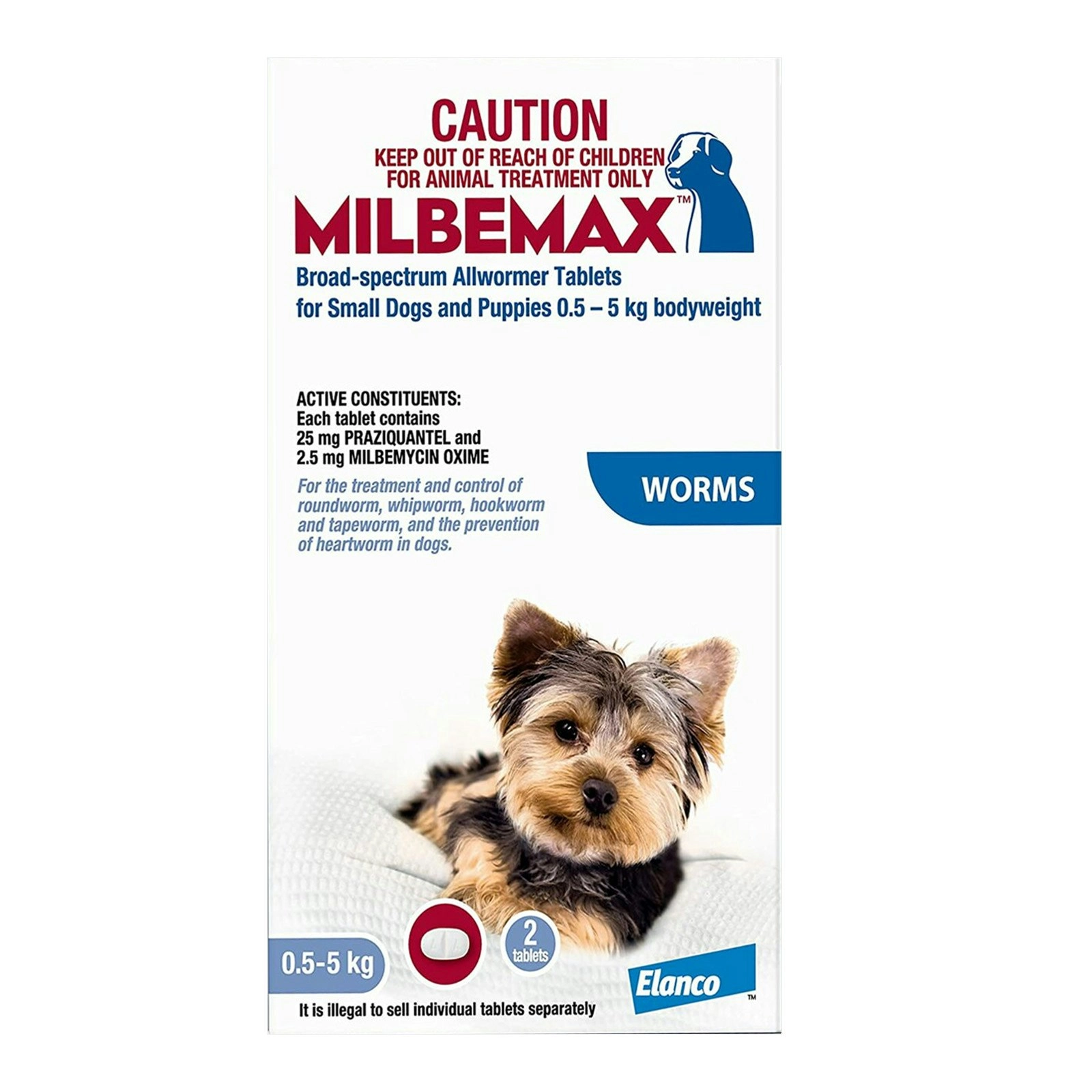 Milbemax Allwormer Tablets For Small Dogs 0.5 To 5 Kg 2 Tablet