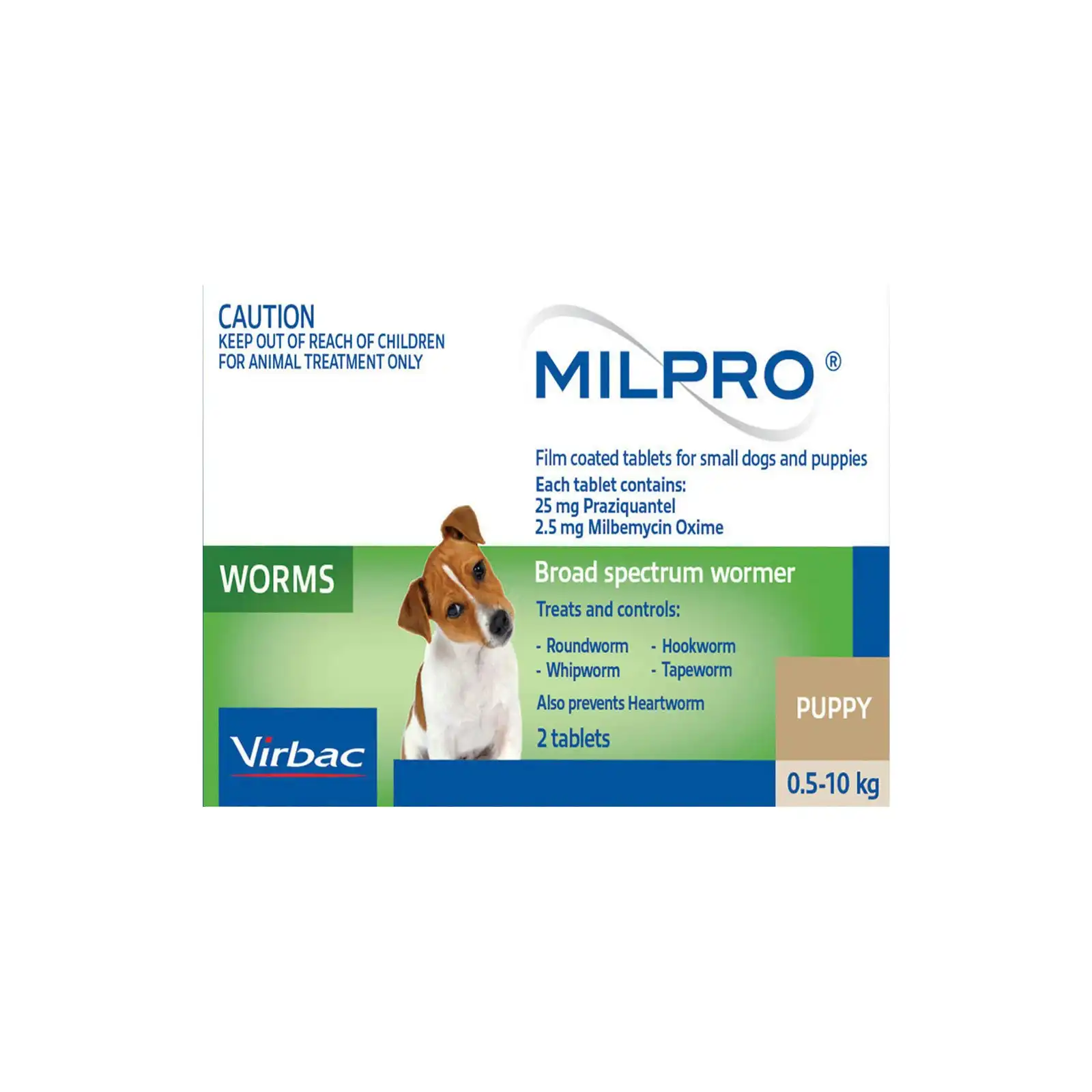 Milpro Allwormer For Puppies and Dogs Up to 5 Kg 2 Tablets
