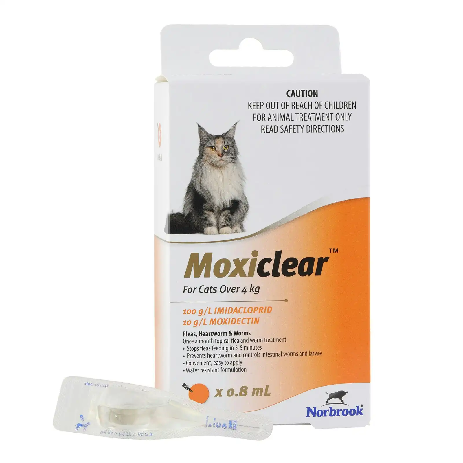 Moxiclear for Large Cats Over 4 Kg (ORANGE) 3 Pipettes