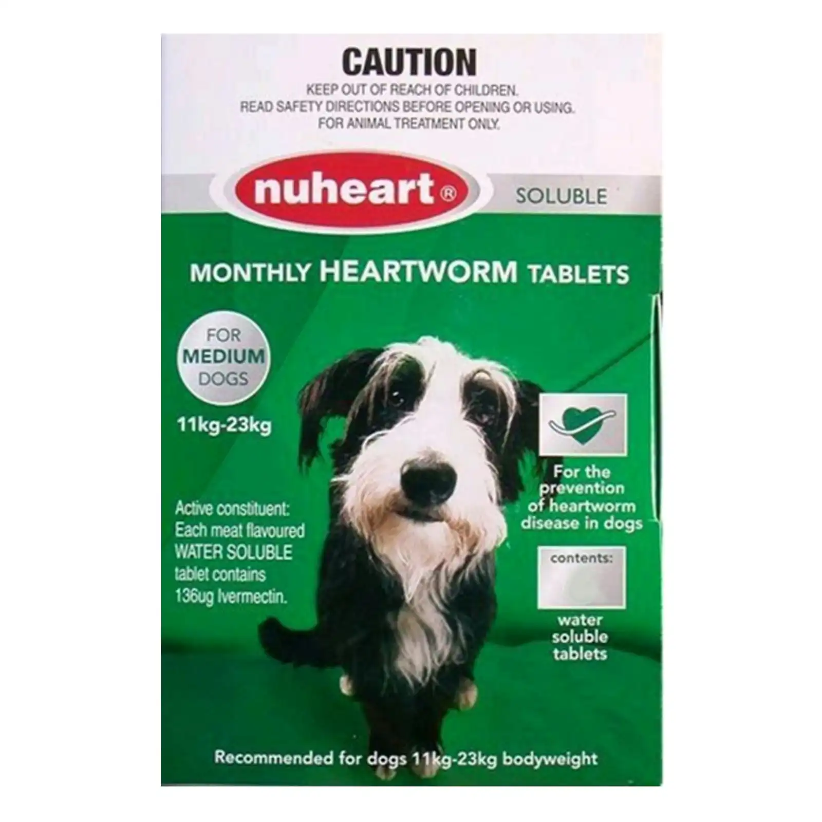 Nuheart for Medium Dogs 11 To 23 Kg (Green) 6 Tablets