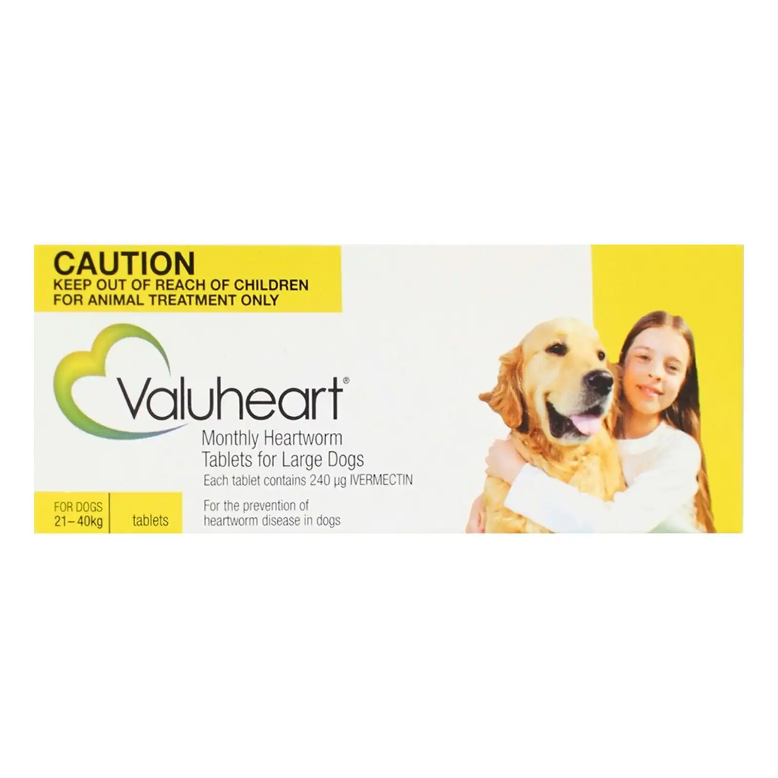 Valuheart Heartworm Tablets For Large Dogs 21 To 40 Kg (Gold) 6 Tablets