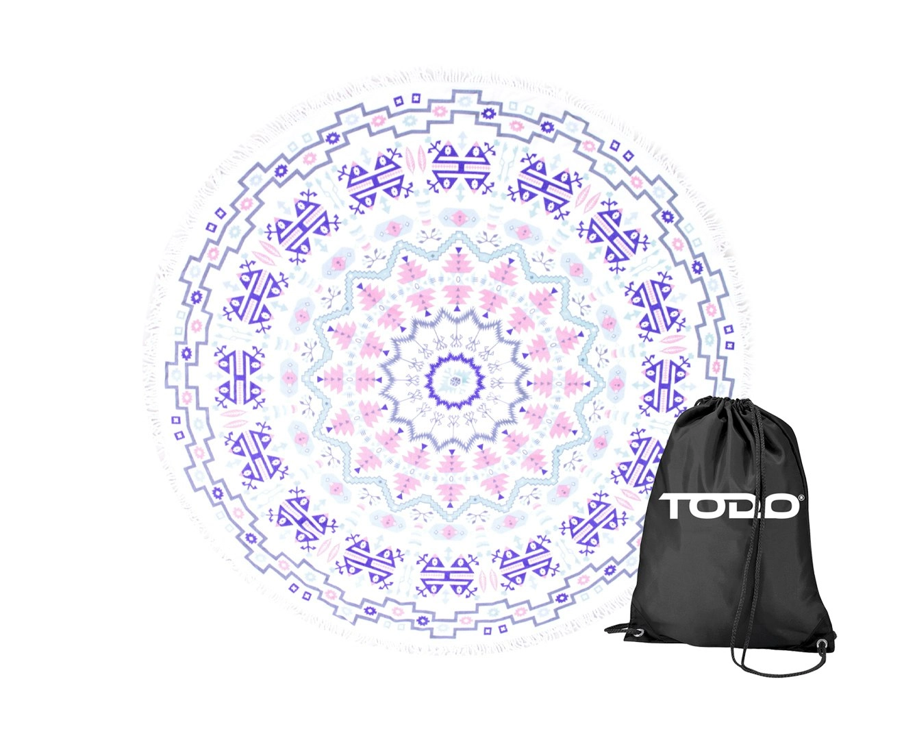 TODO Luxury Thick Microfiber Round Beach Towel Throw Rug Ttowel Cotton Candy