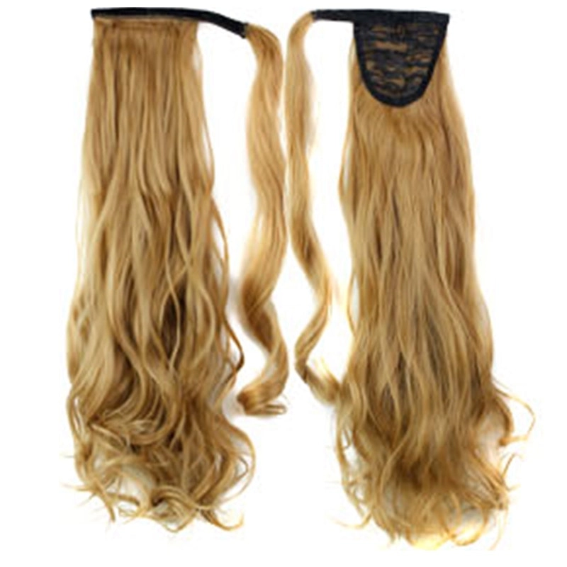 22" Blonde Medium Blond Synthetic Hair Extension Ponytail Curly Grade AAA