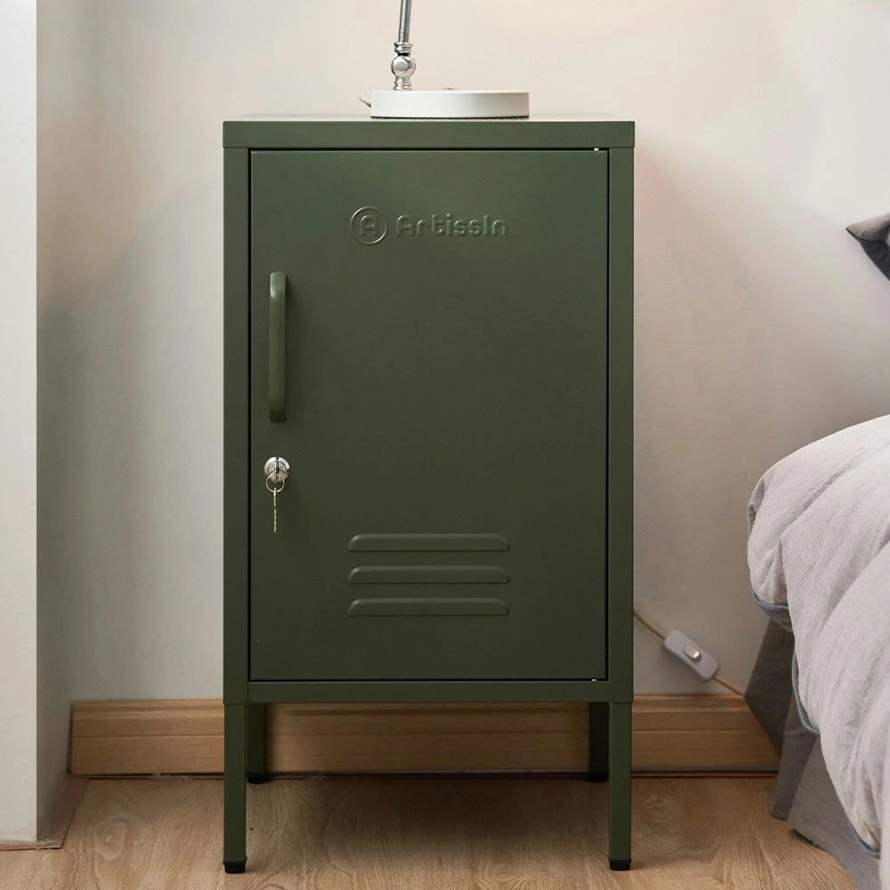 ArtissIn Bedside Table Metal Cabinet - Green