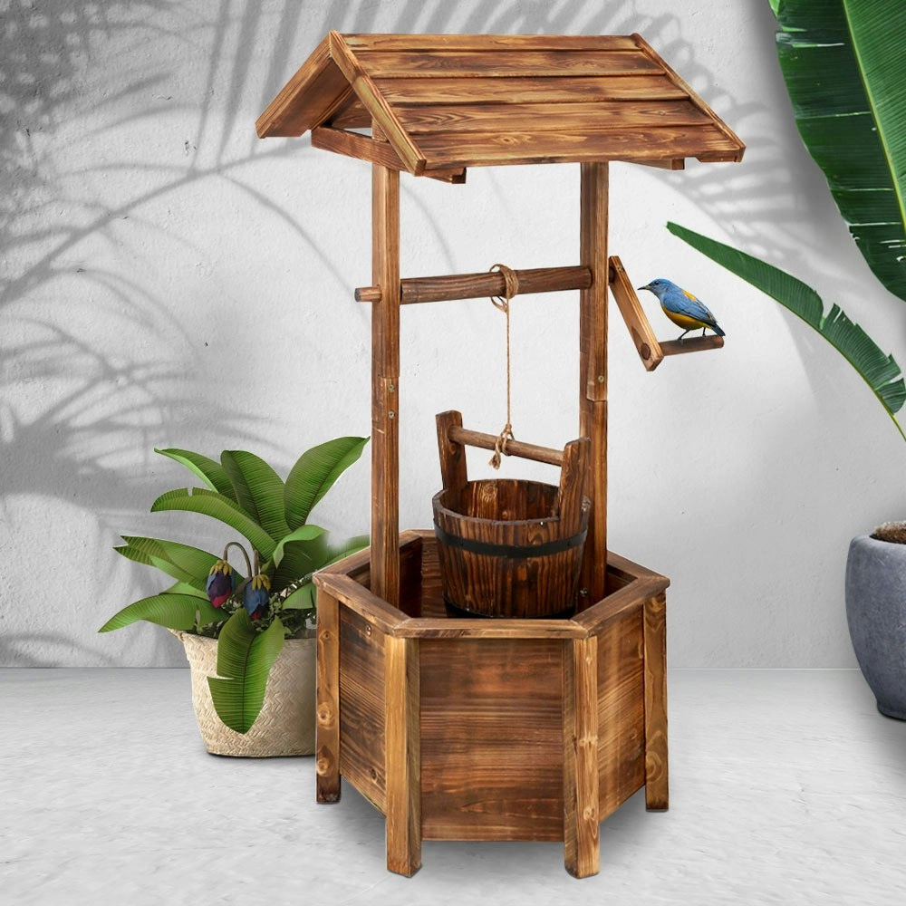 Gardeon Garden Decor Outdoor Ornament Wooden Wishing Well