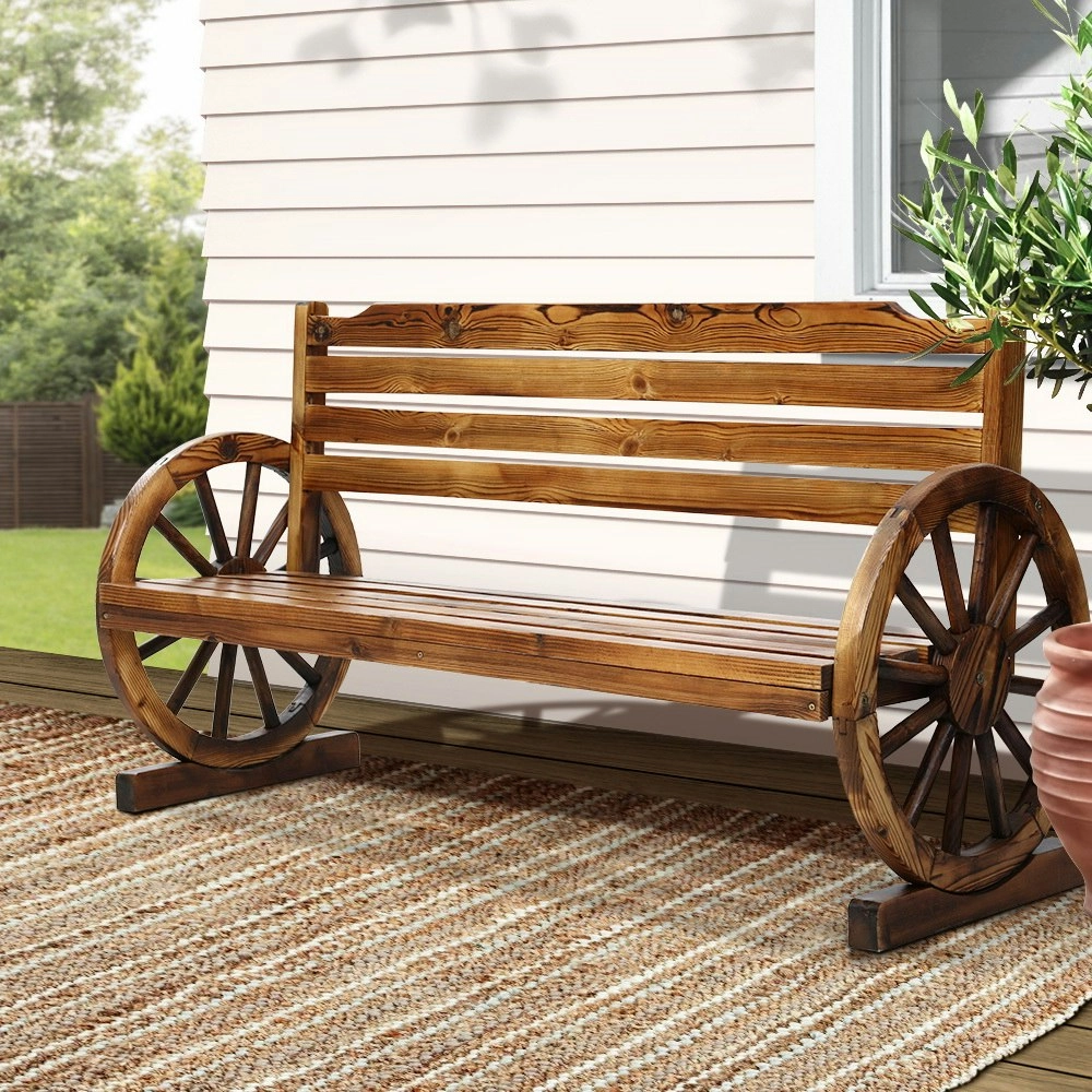 Gardeon Outdoor Garden Bench Wooden 3 Seat Wagon Chair Lounge Patio Furniture