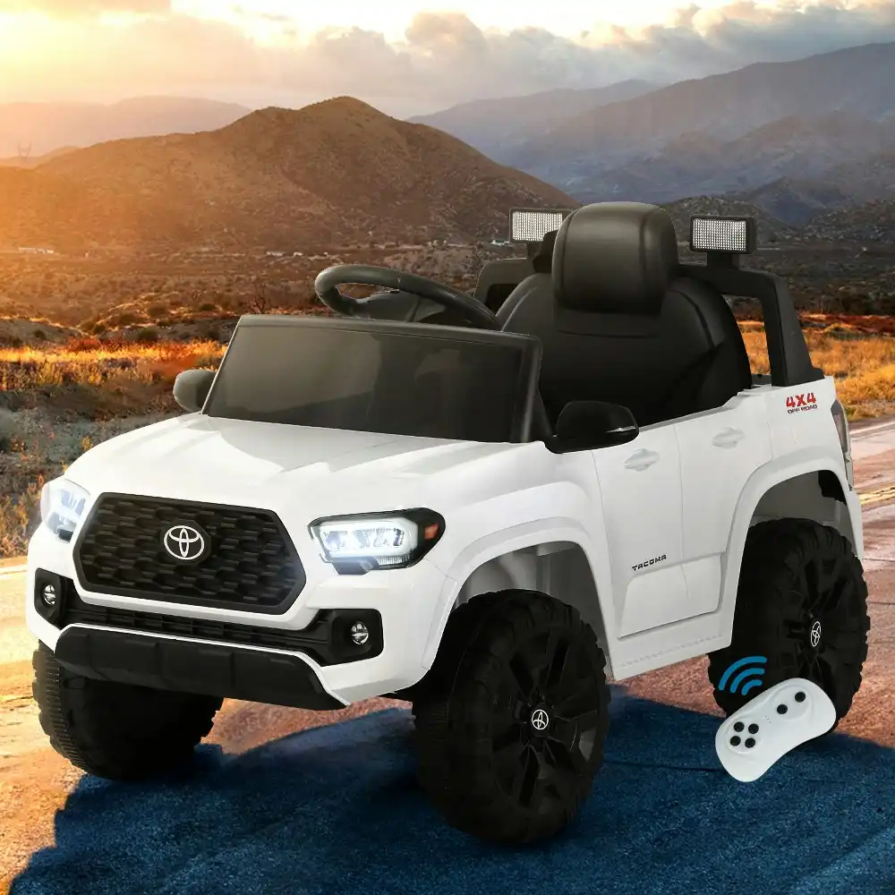 Kids Electric Ride On Car Toyota Tacoma Off Road Jeep Toy Cars Remote 12V Whte