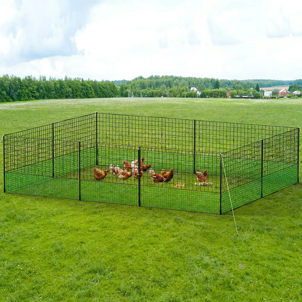 Chicken Coop Run Pen Cage Hen Chook House Fence Enclosure Poultry Mesh Net  Hutch Habitat Netting Yard Farm Fencing 2100x125CM