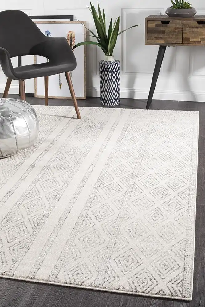 Rug Culture Oasis Salma White And Grey Tribal Rug