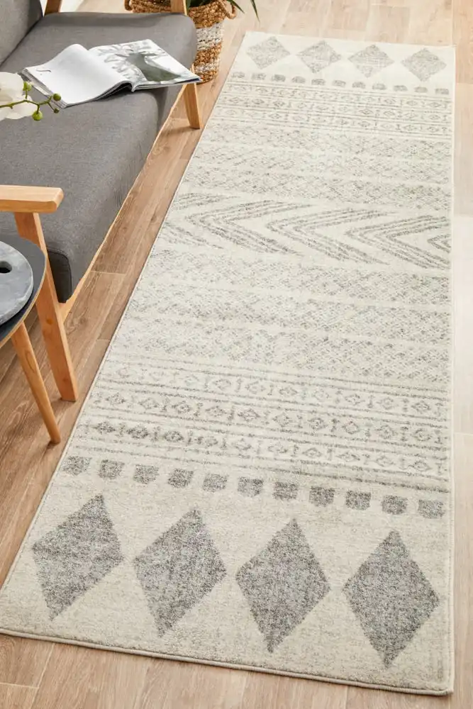 Rug Culture Mirage Adani Modern Tribal Design Grey Runner Rug