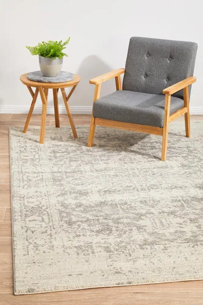 Rug Culture Evoke Dream White Silver Transitional Rug