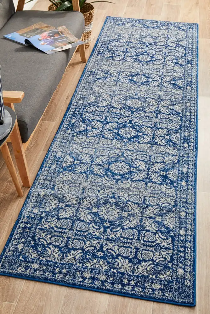 Rug Culture Mirage Gwyneth Stunning Transitional Navy Runner Rug