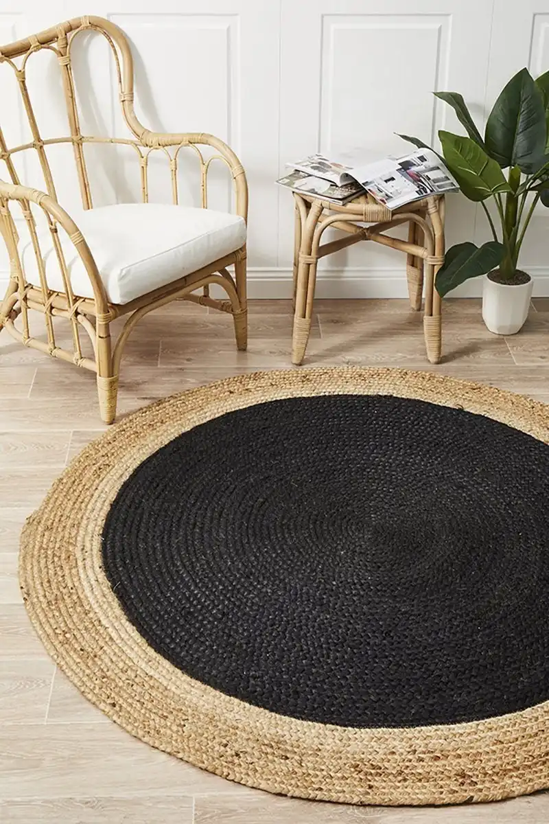 Rug Culture Atrium Polo Round Black Rug