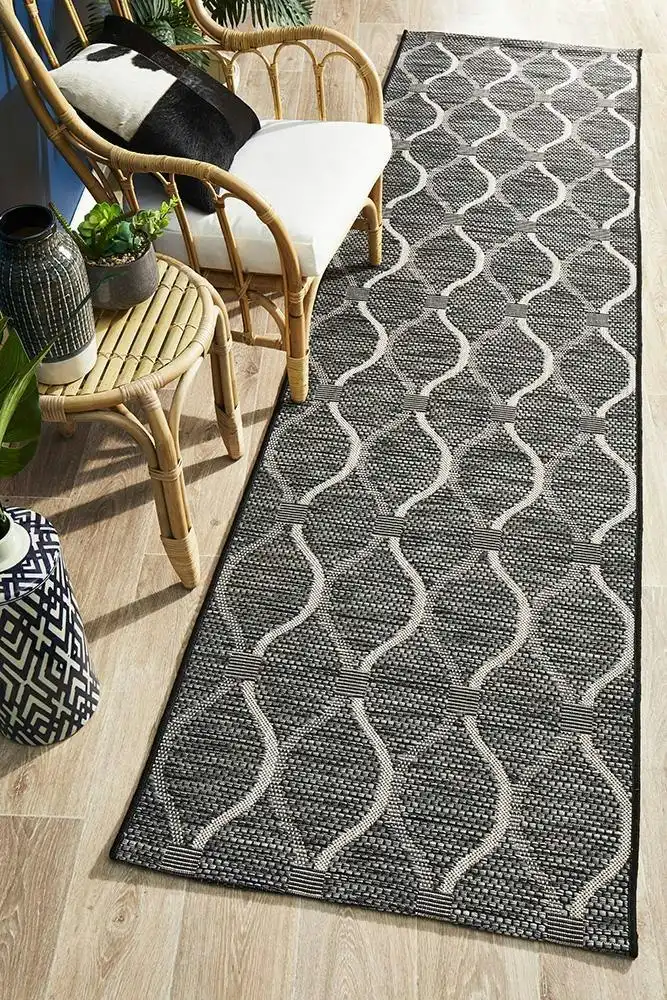 Rug Culture Terrace 5501 Black Runner Indoor Outdoor Area Rug