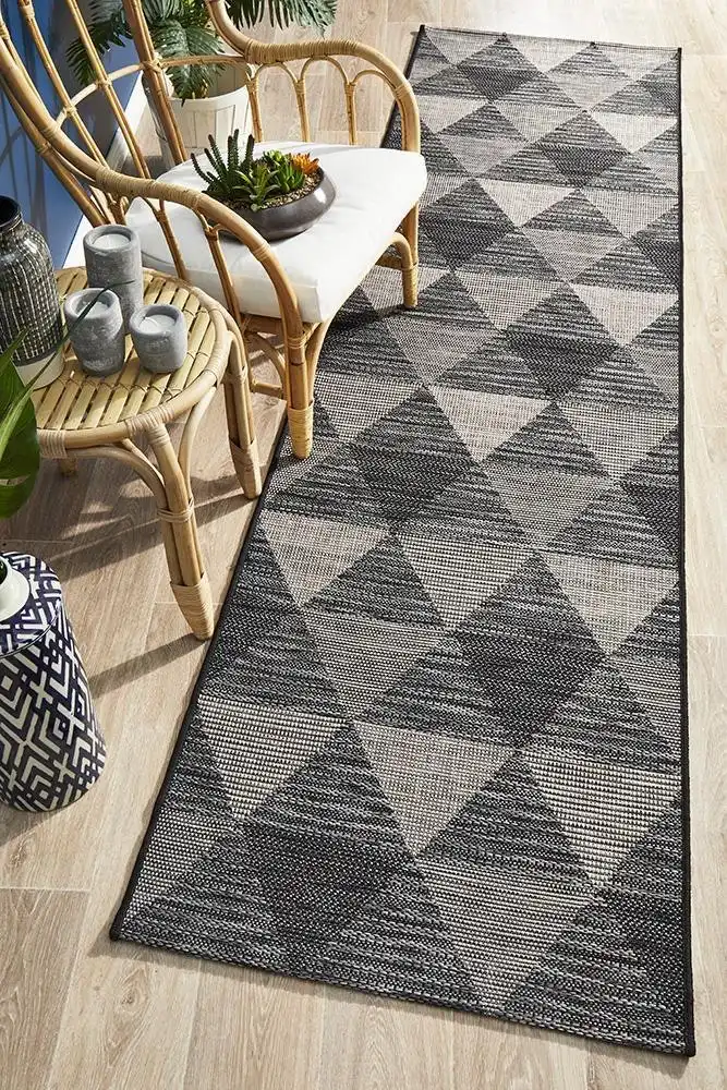 Rug Culture Terrace 5503 Black Runner Indoor Outdoor Area Rug